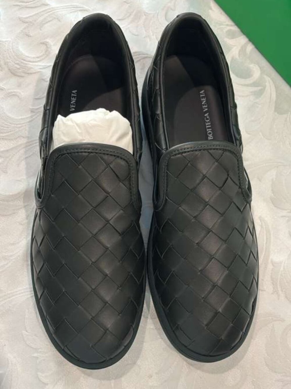 Bottega Veneta Men Sawyer Slip-On Intrecciato Leather Sneaker Dark Green IT 43 - Picture 5 of 7